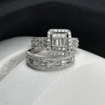جواهر حلقه پشت حلقه نقره