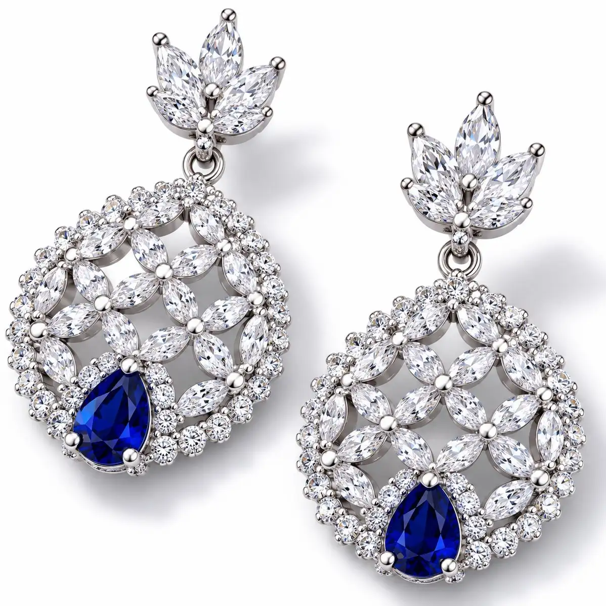 d5619c69-29a7-4985-9025-e6617a181858 گوشواره نقره جواهری - Image 1