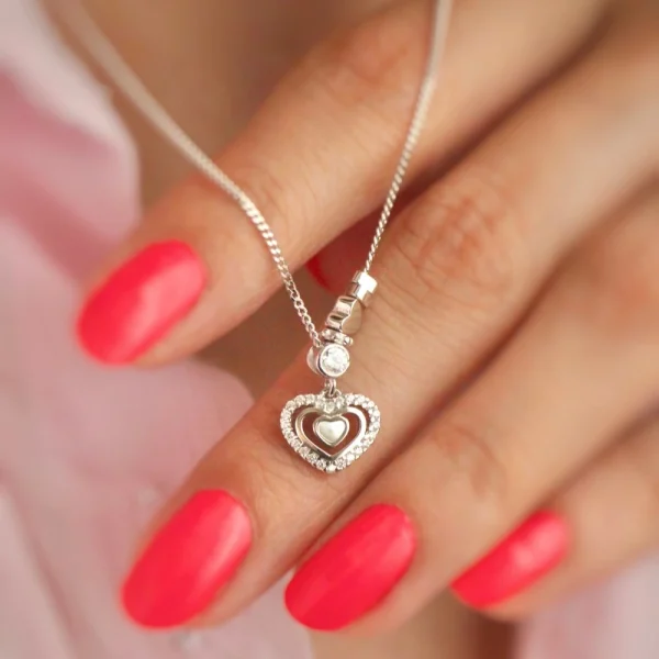 گردنبند قلب نقره