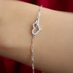 دستبند نقره قلب