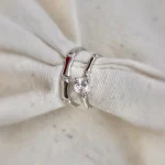 ست حلقه نقره تک نگین