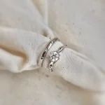 ست حلقه نقره تک نگین