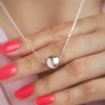 گردنبند تک  گوی نقره